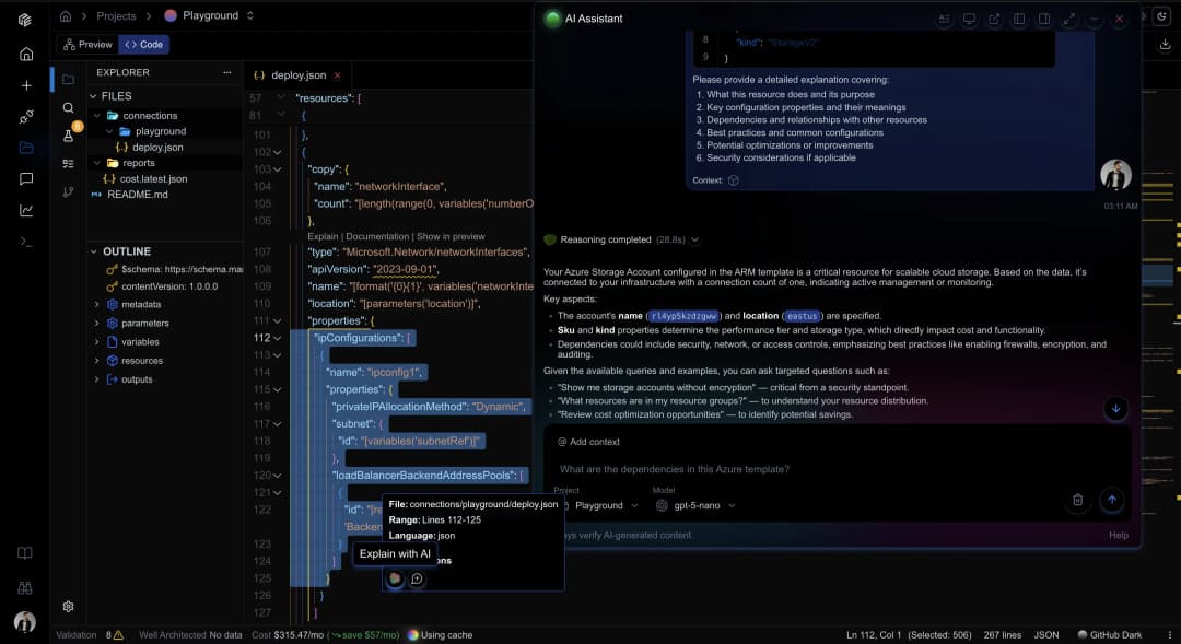 Cloudeval code and AI workflow for agent-assisted cloud architecture review