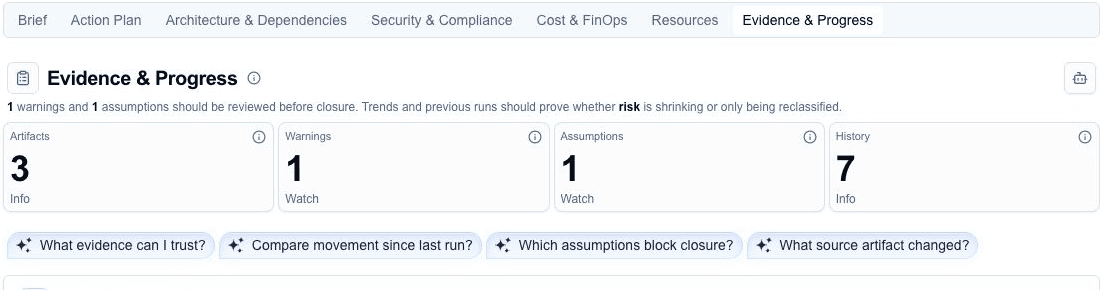 Report controls for inspecting evidence and sharing review context